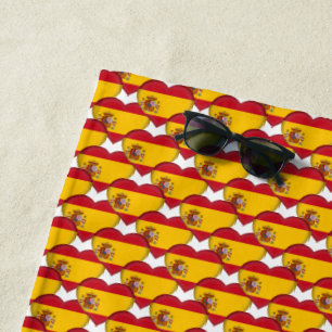 Spanische Flaggenfarben hören patriotisch Strandtuch