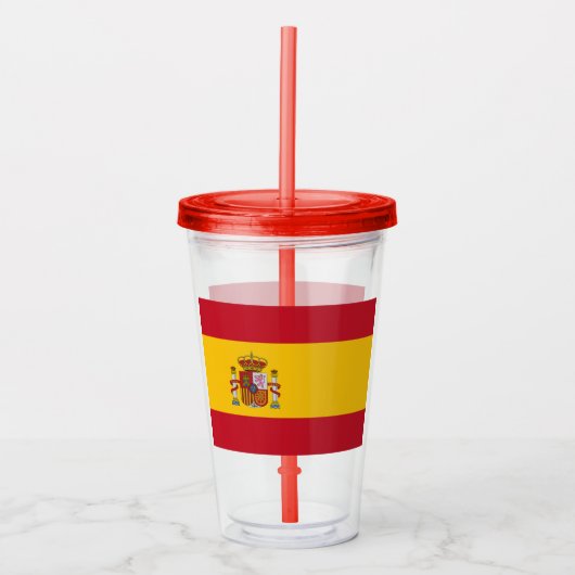 Spanische Flaggentumoren Acryltrinkbecher (Vorderseite)