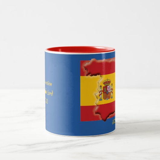 SPANISCHE FLAGKARTENBILDUNG BLAUE BLAUE ZWEIFARBIGE TASSE (Mittel)