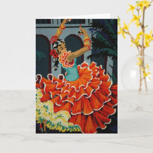 Spanische Flamenco-Tänzer-Karte Karte (Gelbe Blume)