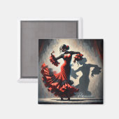 Spanische Flamenco-Tänzerin Magnet (Vorderseite/Rückseite)