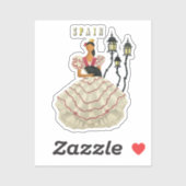 Spanische Flamenco Tänzerin Spanien Aufkleber (Blatt)