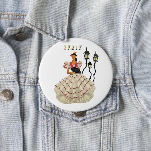 Spanische Flamenco Tänzerin Spanien Button (Beispiel)