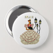 Spanische Flamenco Tänzerin Spanien Button (Vorne & Hinten)
