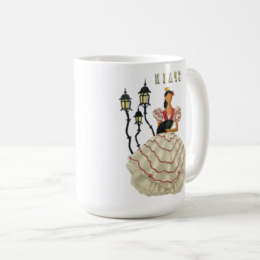 Spanische Flamenco Tänzerin Spanien Kaffeetasse (VorderseiteRechts)