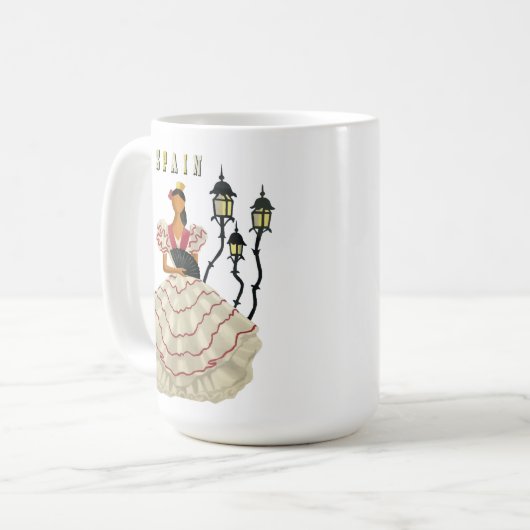 Spanische Flamenco Tänzerin Spanien Kaffeetasse (Vorderseite Links)