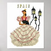 Spanische Flamenco Tänzerin Spanien Poster (Vorne)