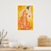 Spanische Flamenco-Tänzerin Spanien Vintage-Werbu Poster (Küche)