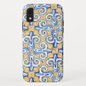 Spanische Fliesen - Azulejo Blau, Gelb und Weiß Case-Mate iPhone Hülle (Rückseite)