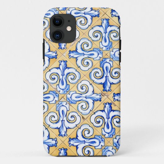 Spanische Fliesen - Azulejo Blau, Gelb und Weiß Case-Mate iPhone Hülle (Rückseite)