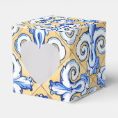Spanische Fliesen - Azulejo Blau, Gelb und Weiß Geschenkschachtel (Vorderseite)