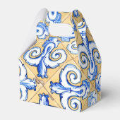 Spanische Fliesen - Azulejo Blau, Gelb und Weiß Geschenkschachtel (Vorderseite)