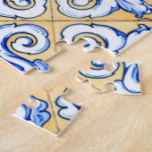 Spanische Fliesen - Azulejo Blau, Gelb und Weiß Puzzle (Seite)