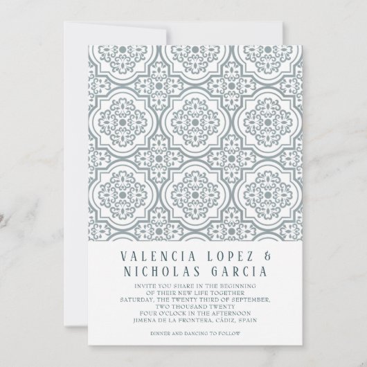 Spanische Fliesen-Hochzeitseinladung Save The Date (Vorderseite)