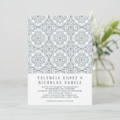 Spanische Fliesen-Hochzeitseinladung Save The Date (Stehend Vorderseite)