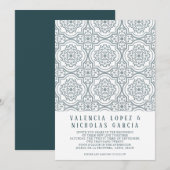 Spanische Fliesen-Hochzeitseinladung Save The Date (Vorne/Hinten)