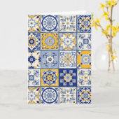 Spanische Fliesenfarbe Karte (Gelbe Blume)