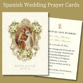 Spanische Floral Gold Wedding Holy Card