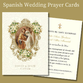 Spanische Floral Gold Wedding Holy Card