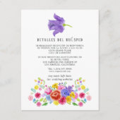 Spanische florale Fiesta Gästedatenkarte Begleitkarte (Vorderseite)