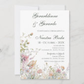 Spanische Florale Hochzeit Einladung (Vorderseite)