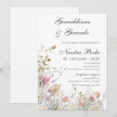 Spanische Florale Hochzeit Einladung (Vorne/Hinten)