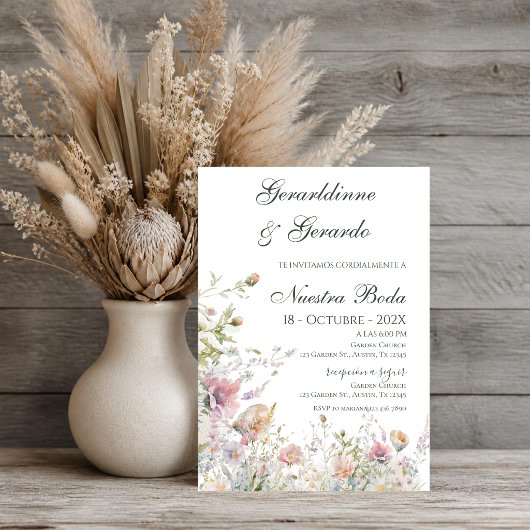 Spanische Florale Hochzeit Einladung