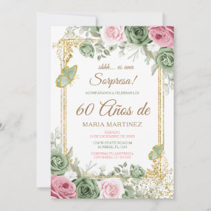 Spanische Florale Überraschungsparty zum 60. Gebur Einladung