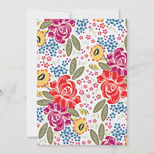 SPANISCHE FLORALS-BREITERINVITATIONEN (Rückseite)