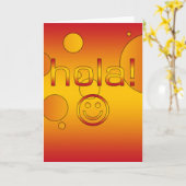 Spanische Geschenke: Hallo/Hola stellen gegenüber Karte (Gelbe Blume)