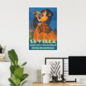 Spanische Geschenke Sevilla Reiseplakat Spanien Fe Poster (Heimbüro)