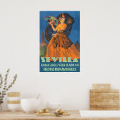 Spanische Geschenke Sevilla Reiseplakat Spanien Fe Poster (Küche)