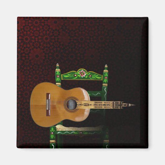 Spanische Gitarre mit Giralda von Sevilla und Magnet (Vorne)