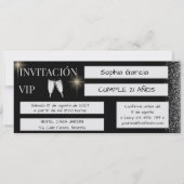 Spanische Glitz-Silber-VIP-Geburtstagsfeier Einladung (Rückseite)