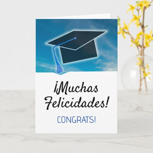 Spanische Glückwünsche Muchas Felicidades Karte (Gelbe Blume)