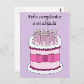 Spanische Godtochter Happy Birthday Postkarte (Vorne/Hinten)
