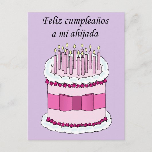 Spanische Godtochter Happy Birthday Postkarte (Vorderseite)