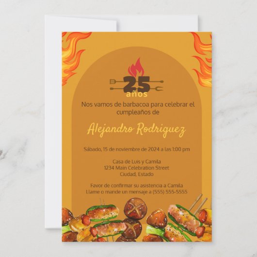 Spanische GRILLEN Grill Jegliches Alter für Männer Einladung (Vorderseite)