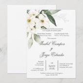 Spanische Grüne Einladung zur Hochzeit (Vorne/Hinten)