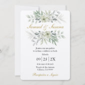 Spanische Grüne Einladung zur Hochzeit (Vorderseite)