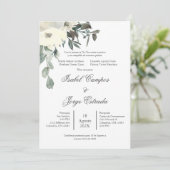 Spanische Grüne Einladung zur Hochzeit (Stehend Vorderseite)