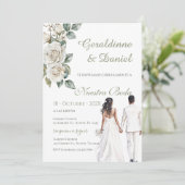 Spanische Grüne Hochzeit Einladung (Stehend Vorderseite)