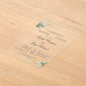 Spanische Grüne Wedding Acryl Einladung (Ablage )