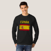 Spanische Grunge-Flagge España Spanien T-Shirt (Vorne ganz)