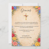 Spanische Guadalupe Beileidskarten  Dankeskarte (Rückseite)