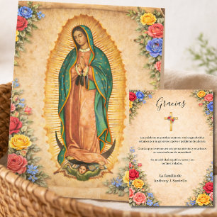Spanische Guadalupe Beileidskarten Dankeskarte