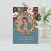 Spanische Guadalupe Foto Beerdigung Gebete Heilige Ankündigung (Stehend Vorderseite)