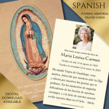 Spanische Guadalupe Foto Beerdigung Gebete Heilige