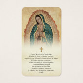 Spanische Guadalupe-Gebets-Gedenkfoto-Karten (Vorderseite)