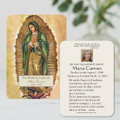 Spanische Guadalupe Mary Beerdigung Gebete Heilige Platzkarte
